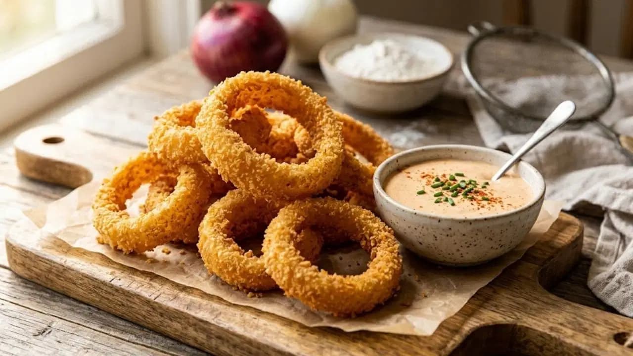 Fast food zincirlerine meydan okuyan sır: Asla yağ çekmeyen, ekstra çıtır ev yapımı soğan halkası tarifi...
